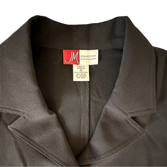 JM Collection Black lightweight unlined rayon blend blazer size 10 - Picture 5 of 9